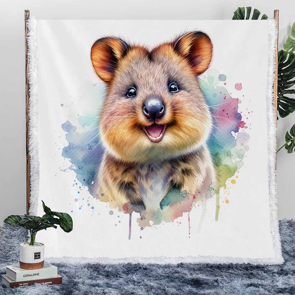 Aussie Quokka Premium Plush Sherpa Blanket – Little Squiffy