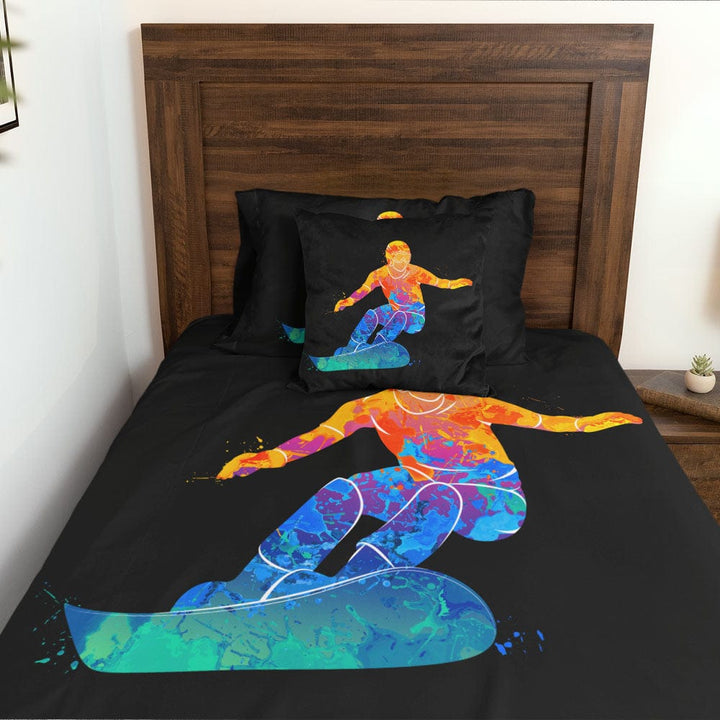 Snowboard Colourful Snowboard Quilt Cover Set