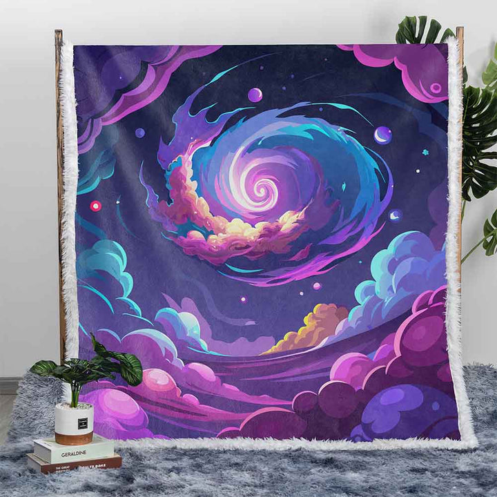 Cosmic Galaxy Plush Sherpa Blankets Cosmic Galaxy Blanket