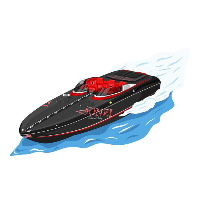 Custom Portrait Custom Drawn Boat Portrait Digital