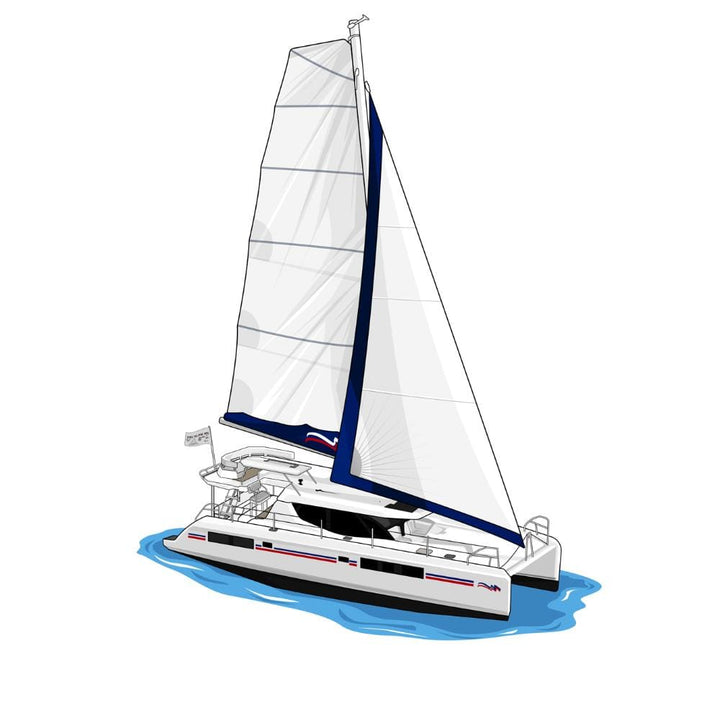 Custom Portrait Custom Drawn Boat Portrait Digital