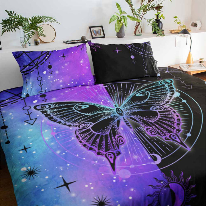 Galaxy Butterfly Galaxy Butterfly Quilt Cover Set