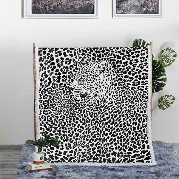 Leopard Print Plush Sherpa Blankets Leopard Print Blanket