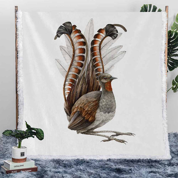 Lyrebird Plush Sherpa Blankets Lyrebird Blanket