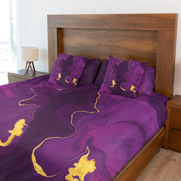 Marble Purple Marble Quilt Cover Set