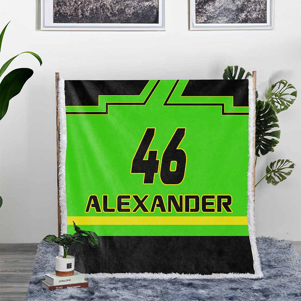 Personalised Plush Sherpa Blankets Race Car Style Personalised Blanket