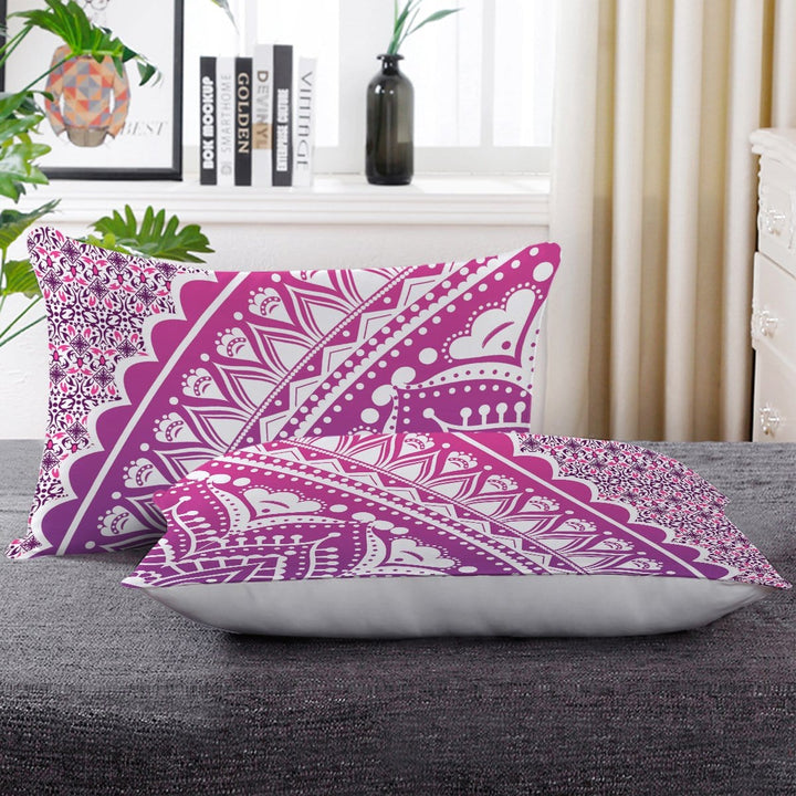 Flamingo Pink Ombre Mandala Flamingo Pink Ombre Mandala Pillow Cases