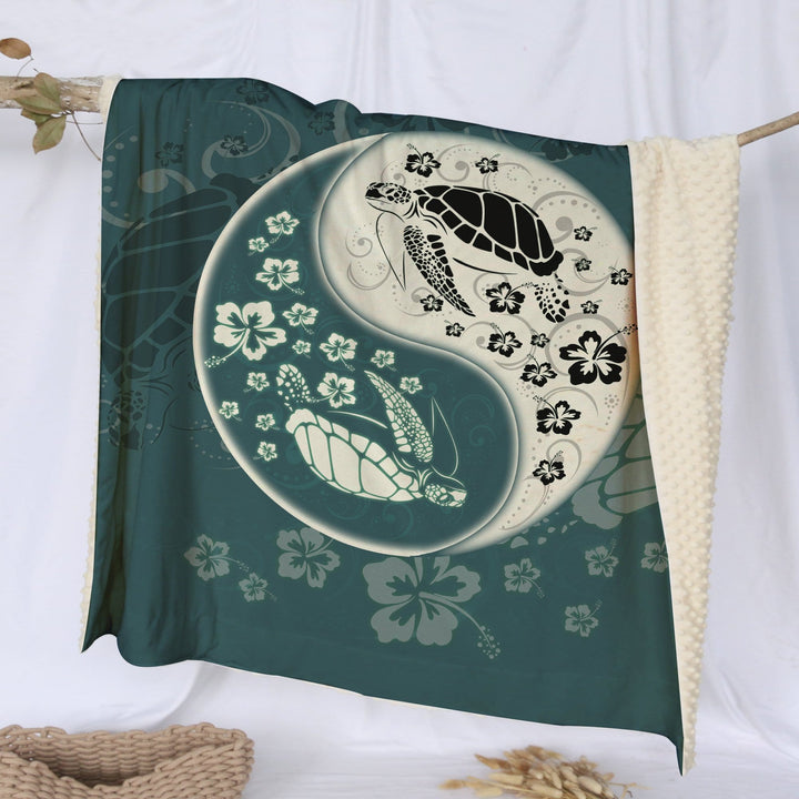 Yin Yang Sea Turtles Yin Yang Sea Turtles Deluxe Minky Blanket