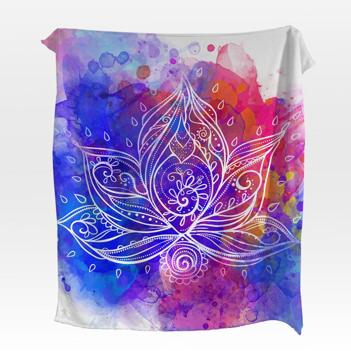 Water Colour Lotus Water Colour Lotus Squiffy Minky Blanket