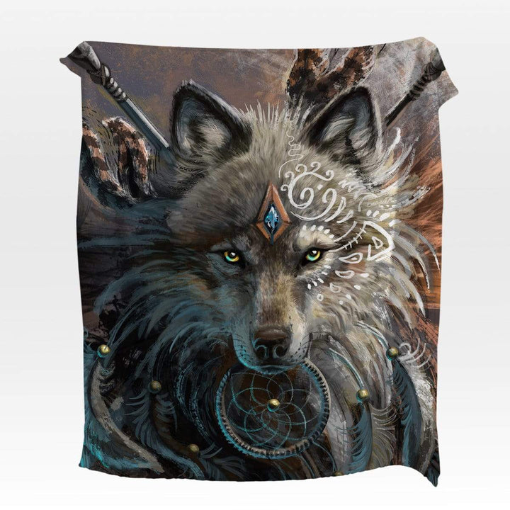 Wolf Warrior Wolf Warrior Squiffy Minky Blanket