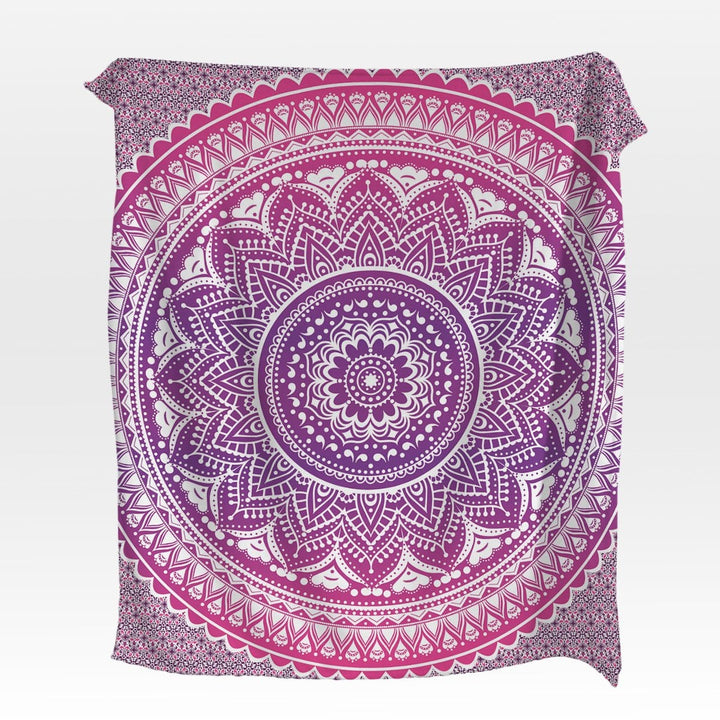 Flamingo Pink Ombre Mandala Flamingo Pink Ombre Mandala Squiffy Minky Blanket