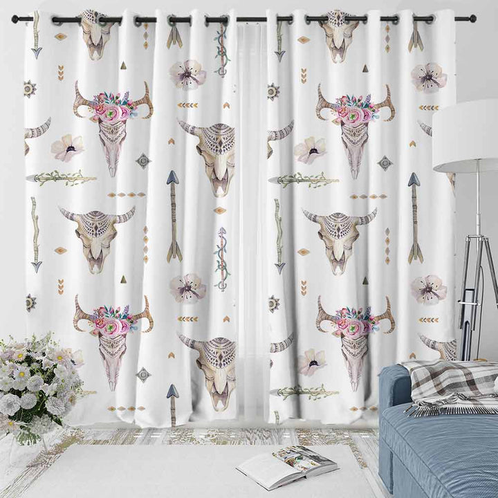 Bohemian Skulls Curtain Set-Bohemian Skulls-Little Squiffy