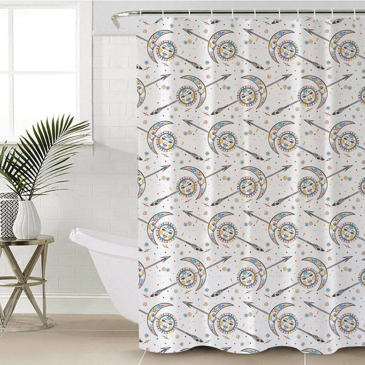 Boho Sun And Moon Boho Sun And Moon Shower Curtain