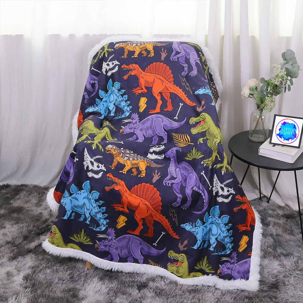 Mia Miel Prehistory Party Dino Blanket RARE shops