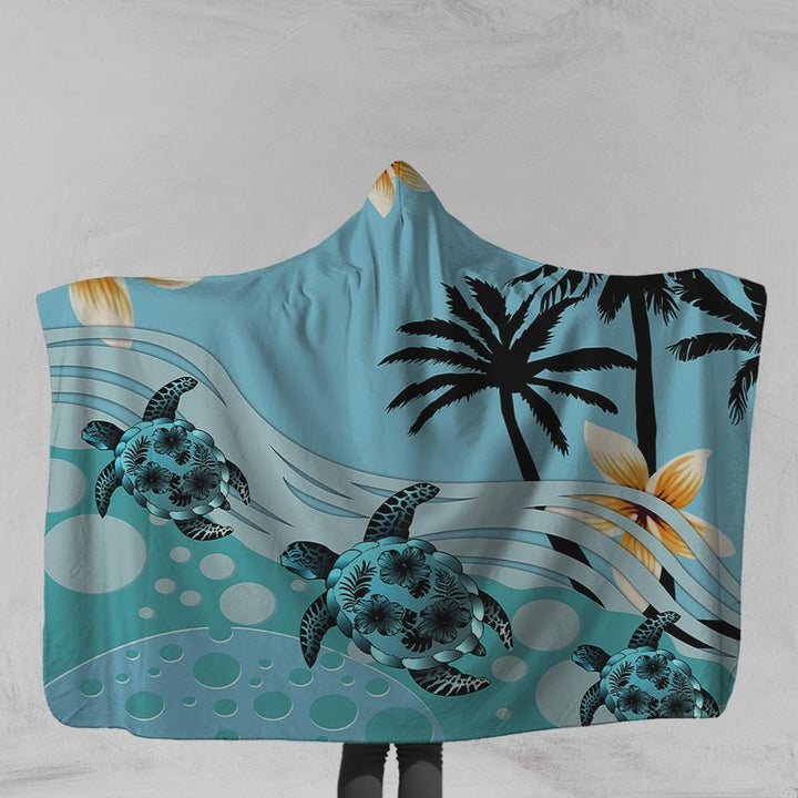 Hawaiian Sea Turtle Hawaiian Sea Turtle Hooded Blanket