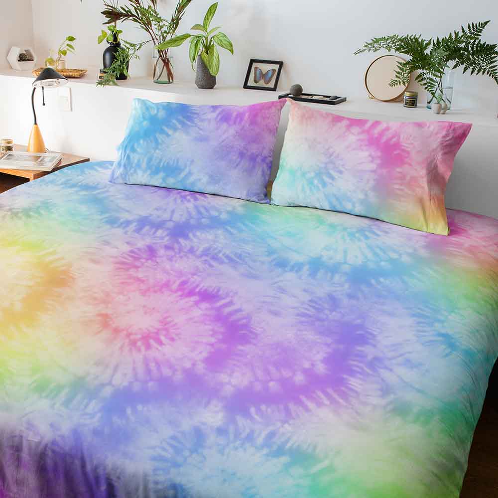 Rainbow Tie Dye Quilt Cover Set – Little Squiffy